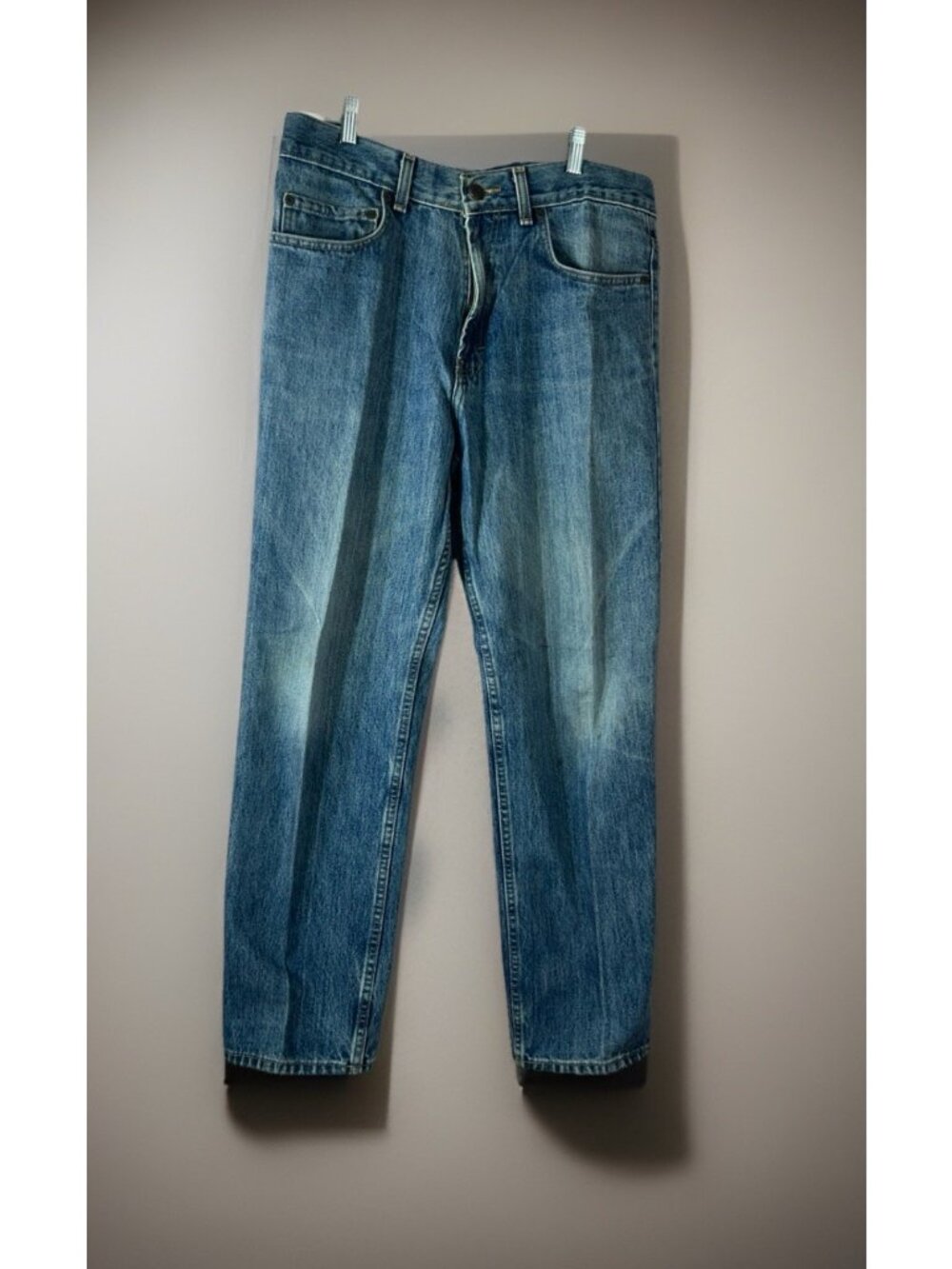 Kirkland Signature Jeans Men’s Tag Size 32x30” Blue Vintage Distressed 5 Pocket